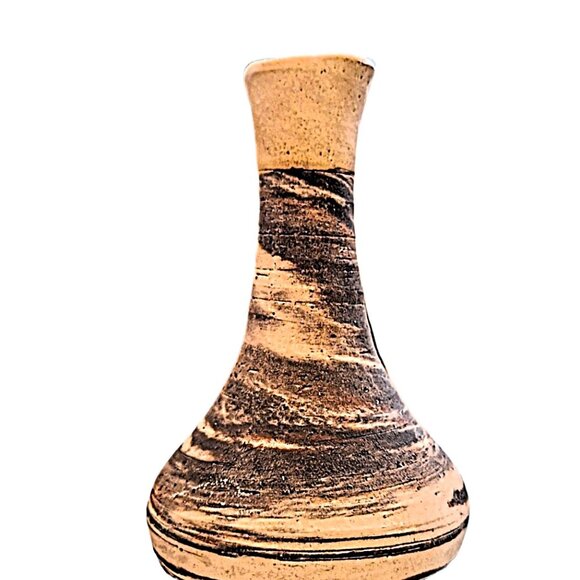 Small 5" Hand Thrown Signed Earth Tones Olive Oil Jug Israel NWT - Picture 2 of 10